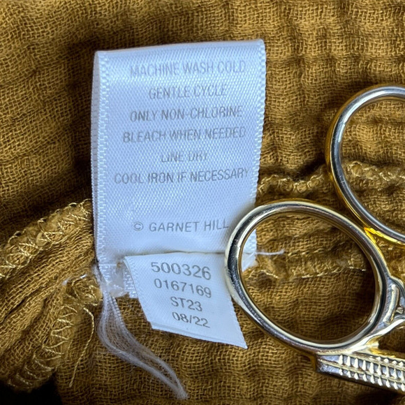 Garnet Hill Eden Organic Cotton‎ Shirtdress Size L Brown Lagenlook Gauzy - Picture 7 of 13